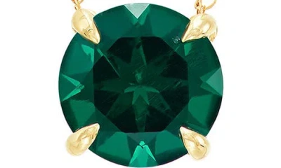 Frankie & Zoe Created Emerald Solitaire Pendant Necklace In Gold
