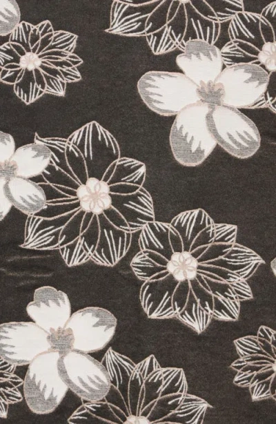 La Fiorentina Floral Wrap Scarf In Black