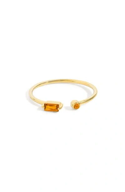 Ys Gems Double Stone Open Band Ring In Gold