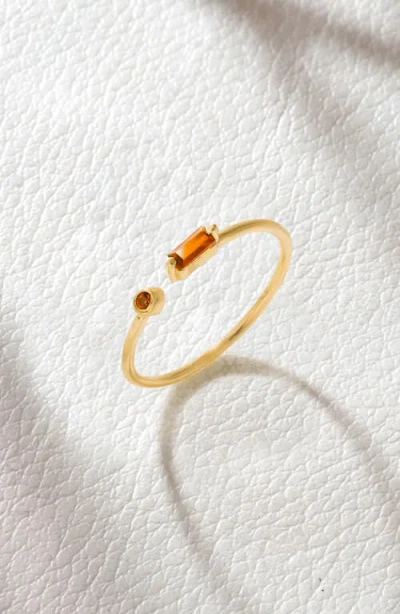 Ys Gems Double Stone Open Band Ring In Gold