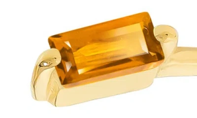 Ys Gems Double Stone Open Band Ring In Gold
