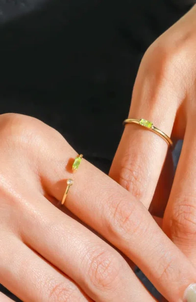 Ys Gems Double Stone Open Band Ring In Gold