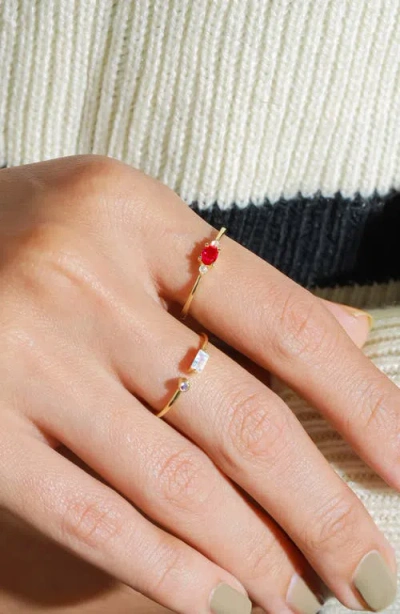 Ys Gems Double Stone Open Band Ring In Gold