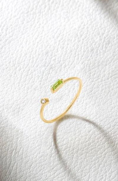 Ys Gems Double Stone Open Band Ring In Gold