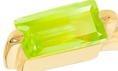 Ys Gems Double Stone Open Band Ring In Gold