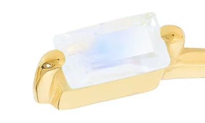 Ys Gems Double Stone Open Band Ring In Gold