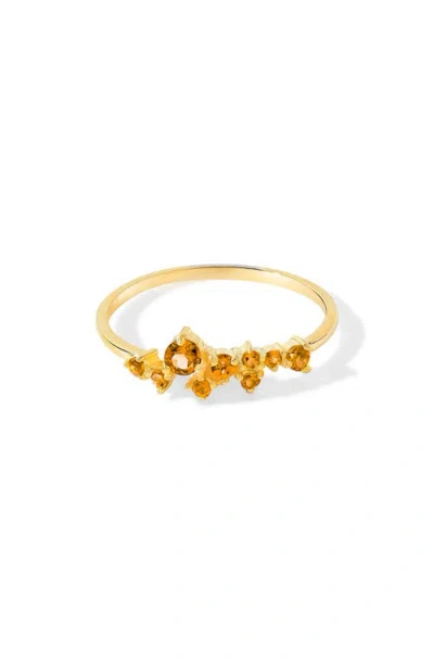 Ys Gems Citrine Stacking Ring In Gold