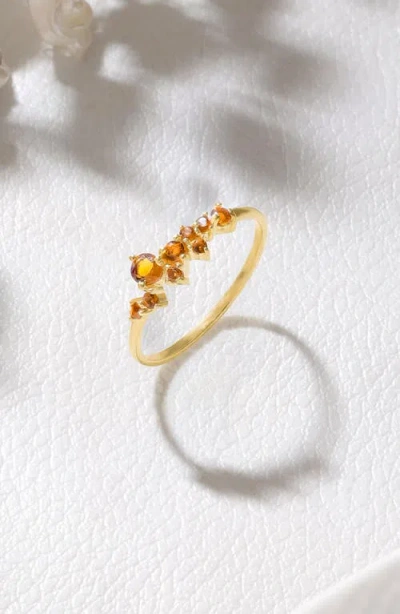 Ys Gems Citrine Stacking Ring In Gold