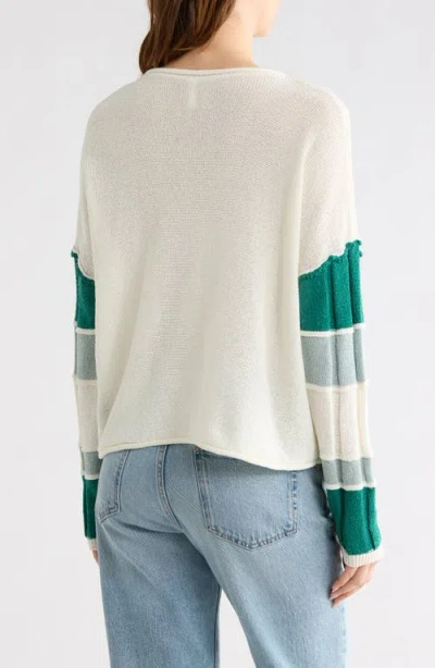 Wishlist Stripe Sleeve Sweater In Multi