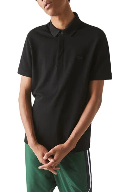 Lacoste Paris Regular Fit Stretch Polo In Black