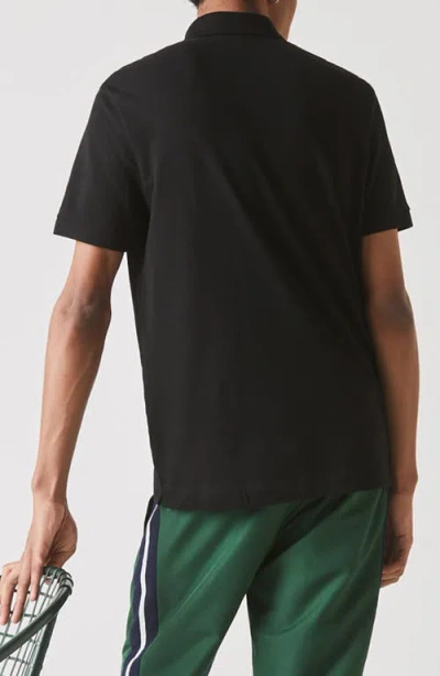 Lacoste Paris Regular Fit Stretch Polo In Black