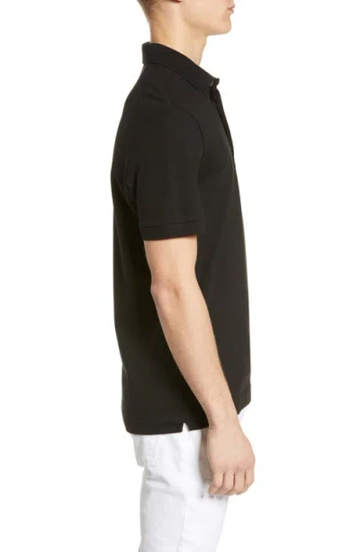 Lacoste Paris Regular Fit Stretch Polo In Black