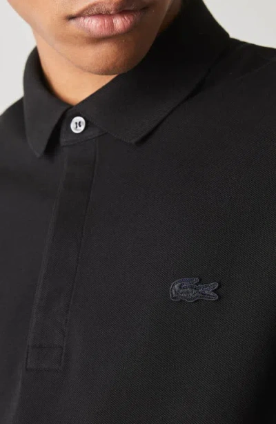 Lacoste Paris Regular Fit Stretch Polo In Black