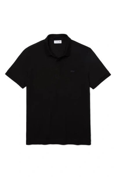 Lacoste Paris Regular Fit Stretch Polo In Black
