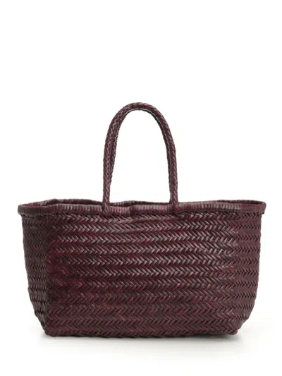 Dragon Diffusion Women Large  Woven Leather Basket In Brown