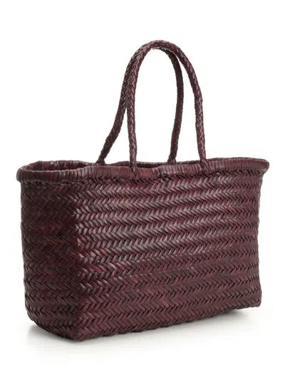 Dragon Diffusion Women Large  Woven Leather Basket In Brown