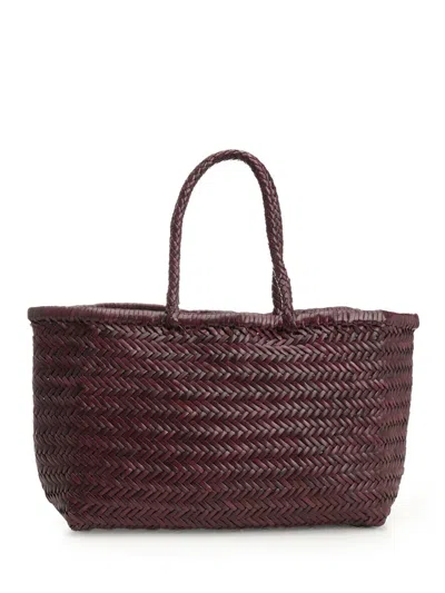 Dragon Diffusion Women Large  Woven Leather Basket In Brown