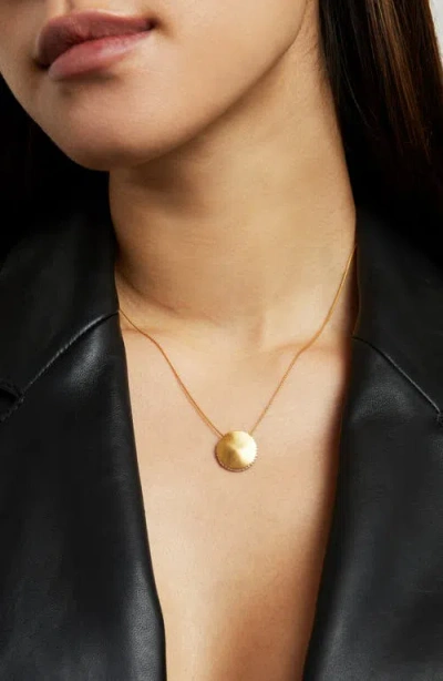 Dean Davidson White Topaz Petite Pavé Pendant Necklace In Gold