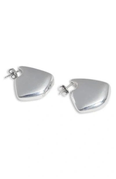 Bottega Veneta Small Vahuo Fin Earrings In Metallic