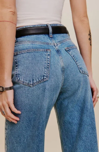 Reformation Cary Cuffed High Waist Slouchy Wide Leg Jeans In Brown