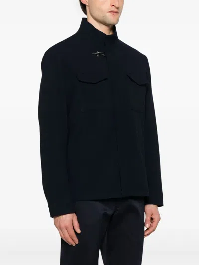 Fay Toggle-fastening Flap-pocket Jacket In Black