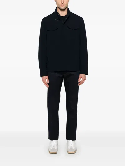 Fay Toggle-fastening Flap-pocket Jacket In Black