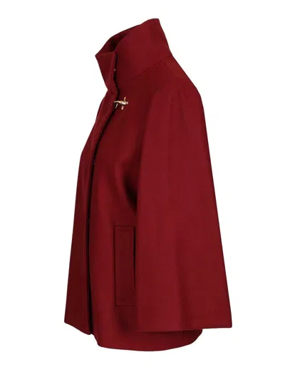 Fay Women Wool Cape In Red