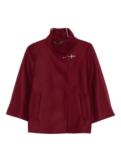 Fay Women Wool Cape In Red