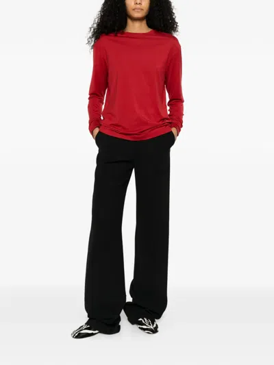 Totême Toteme Classic Long Sleeve T-shirt In Red