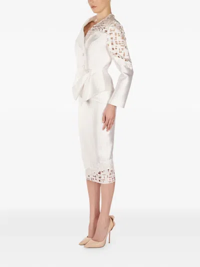 Araftu Cut-out One-button Suit In White