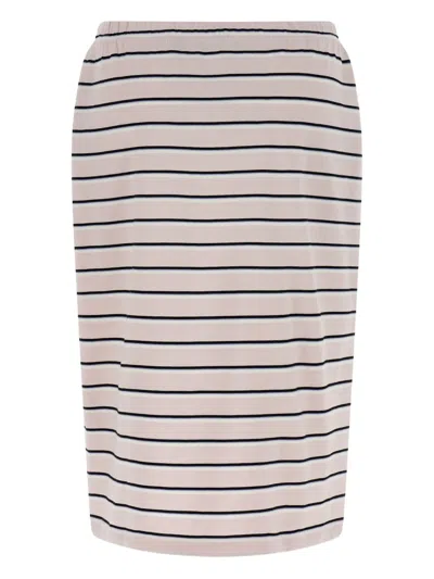 Rotate Birger Christensen Logo-patch Midi Skirt In Pink