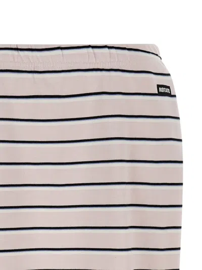 Rotate Birger Christensen Logo-patch Midi Skirt In Pink
