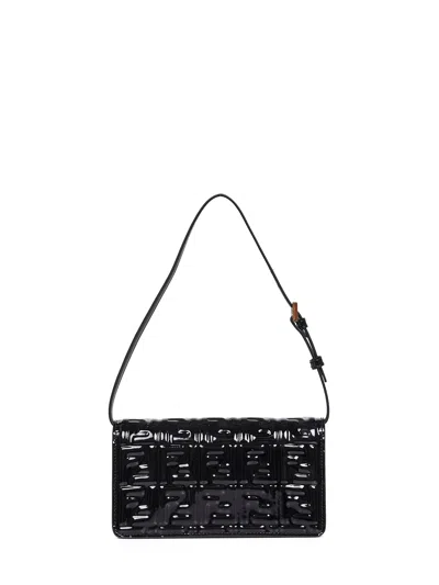 Fendi Women Black Wallet On Chain Baguette Minibag<br/><br/> In Black