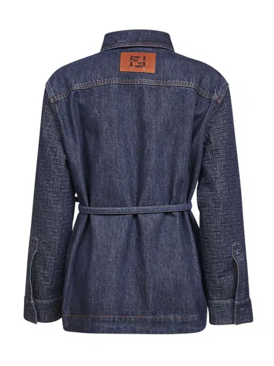 Fendi Women Dark Blue Denim Go-to Jacket In Blue
