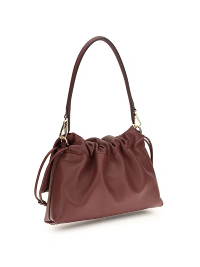 Fendi Bordeaux Calf Leather Bos Taurus Shoulder Bag In Brown