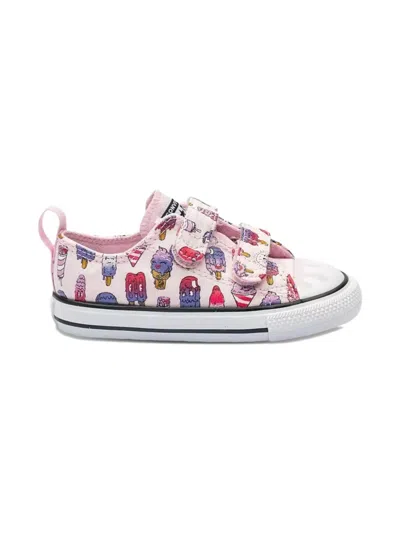 Converse Chuck Taylor All Star Ice Cream Print Strap Sneakers In Pink