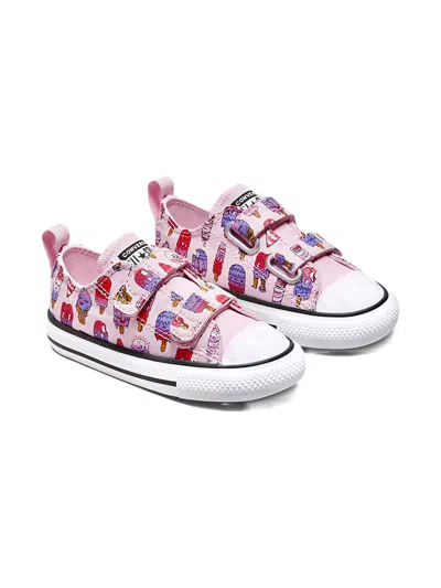 Converse Chuck Taylor All Star Ice Cream Print Strap Sneakers In Pink