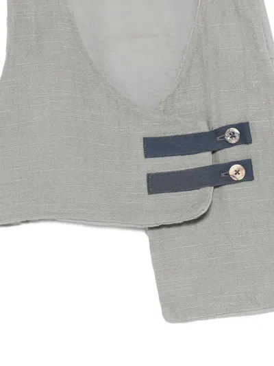Minimu' Button-front Vest In Gray