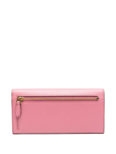 Prada Chevron-pattern Wallet In Pink