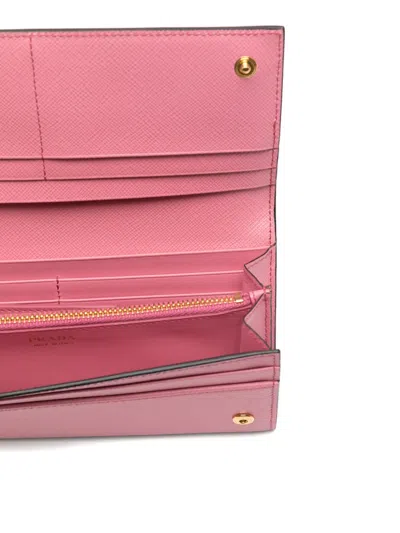 Prada Chevron-pattern Wallet In Pink