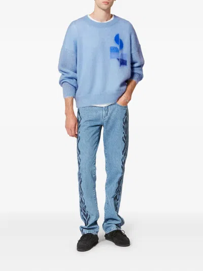 Isabel Marant Drany Graphic Pullover In Blue
