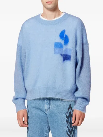 Isabel Marant Drany Graphic Pullover In Blue