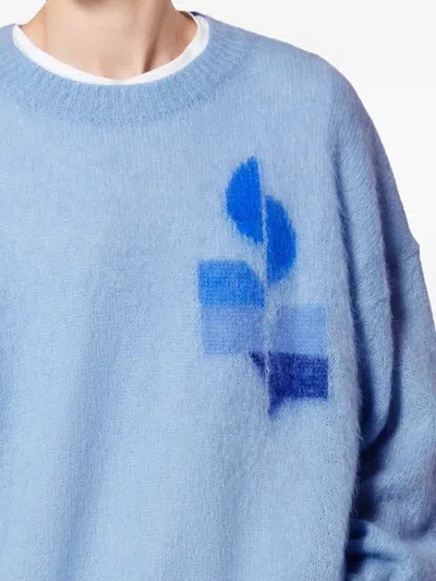 Isabel Marant Drany Graphic Pullover In Blue