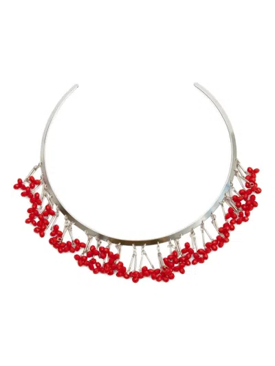 Isabel Marant Nora Beaded Choker In Silver