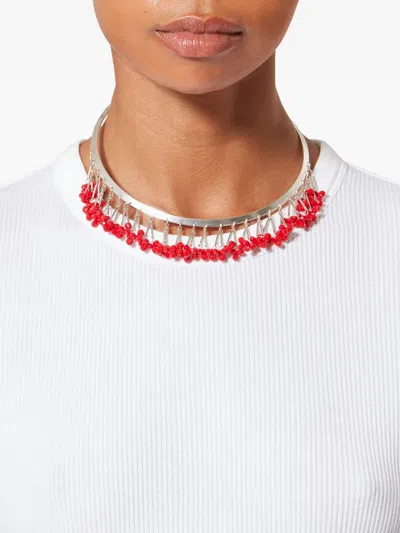 Isabel Marant Nora Beaded Choker In Silver
