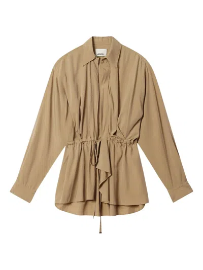Isabel Marant Keren Drawstring Detail Jacket In Brown