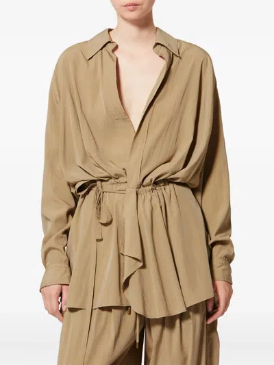 Isabel Marant Keren Drawstring Detail Jacket In Brown