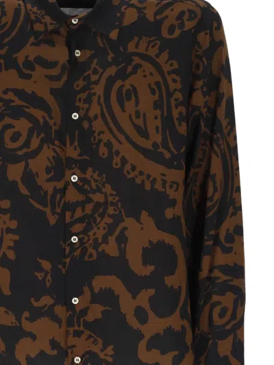 Officina 36 Paisley Shirt In Brown