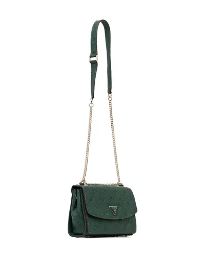 Guess Usa Cresidia Logo-plaque Crossbody Bag In Green