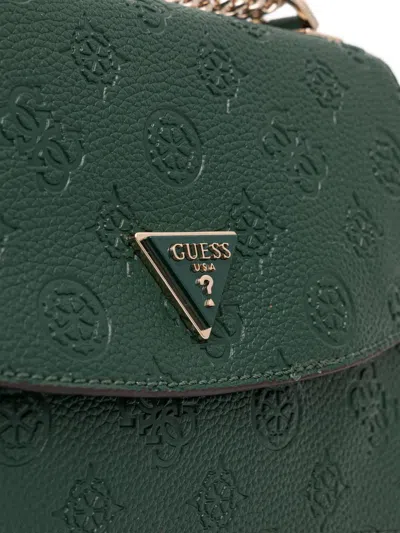 Guess Usa Cresidia Logo-plaque Crossbody Bag In Green